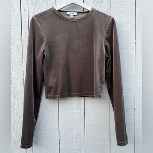 TOPSHOP Velour Crop Top